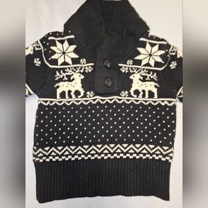 Peek...Little Peanut Sz 12-18 Months Black Sweater Pullover Reindeer